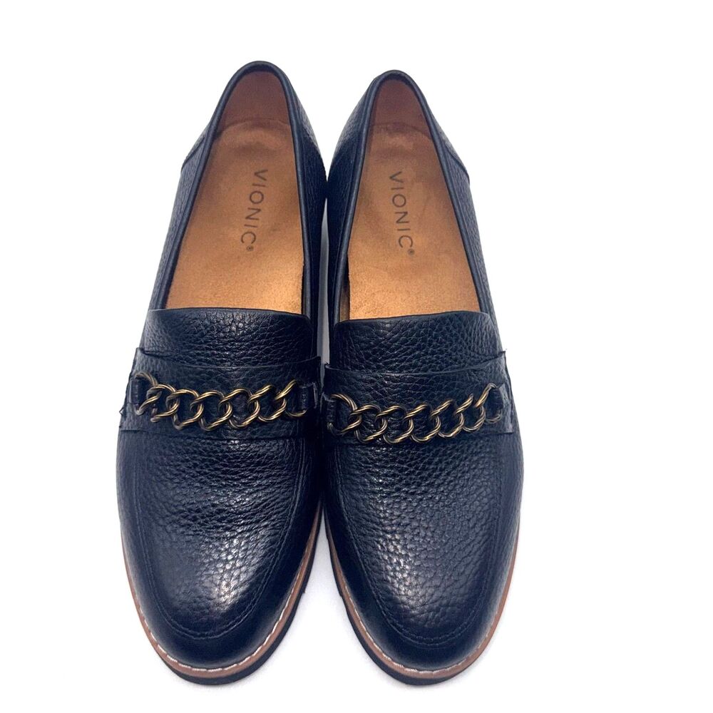 Vionic Emalyn Pebbled Leather Loafer - Black 9 - Picture 5 of 8